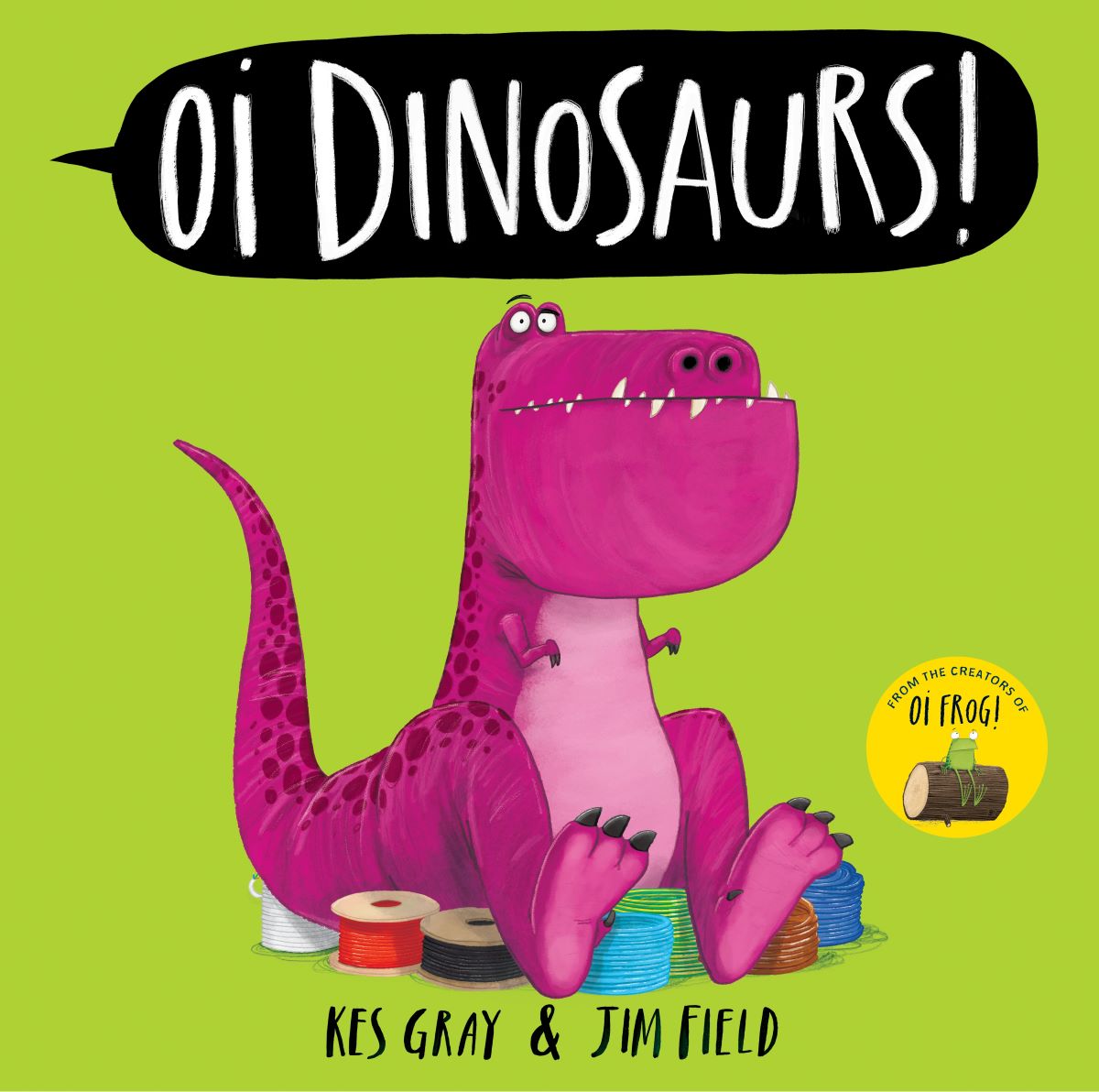 A children's book cover with a purple dinosaur