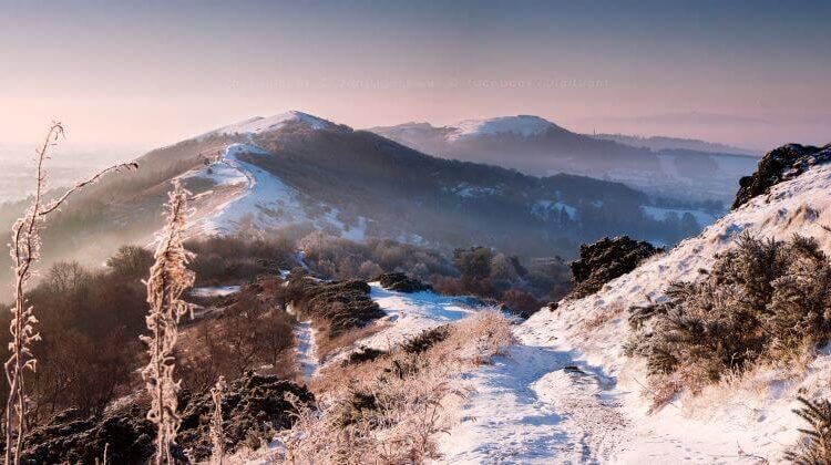 The Malvern Hills in snow